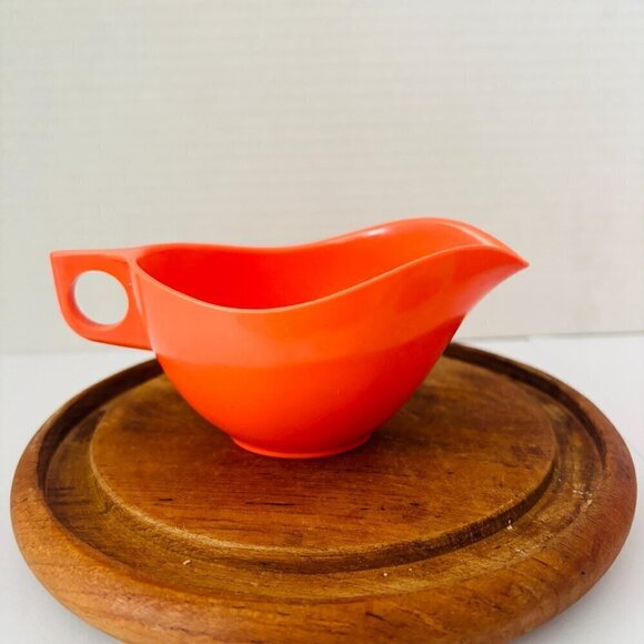 Vintage Coral Melmac Cream And Sugar Set Coffee Time Retro Kitsch Made In Canada - Picture 9 of 10